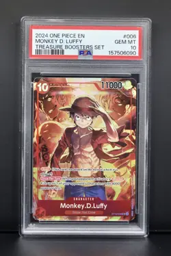 2024 One Piece EN Monkey D. Luffy ST10-006 SR Treasure Boosters Set PSA 10 - Image 1