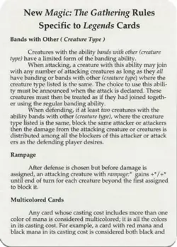 NM-Mint, English MTG Legends Rules Card Legends Magic the Gathering - Image 1