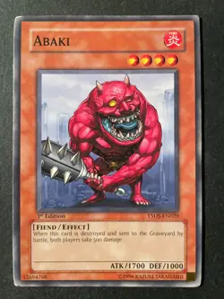 Abaki YuGiOh Card Effect Common Card 1st Edition YSDS-EN020 - Image 1