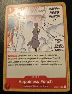Happiness Punch OP04-017 Common Kingdoms Of Intrigue One Piece Card Game - Image 1