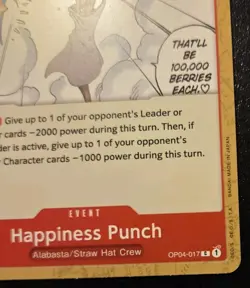 Happiness Punch OP04-017 Common Kingdoms Of Intrigue One Piece Card Game - Image 5
