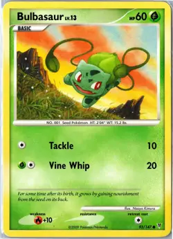 Pokemon Card - Bulbasaur 93/147 Supreme Victors Common Heavily Played - Image 1