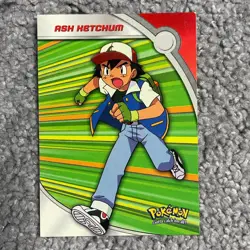 Pokemon Topps Ash Ketchum Non Foil Card HV1 Played - Image 1