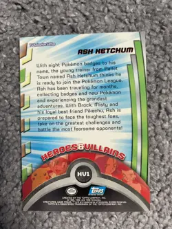 Pokemon Topps Ash Ketchum Non Foil Card HV1 Played - Image 2
