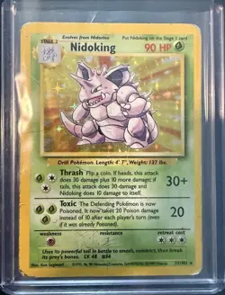Pokemon TCG Base Set Nidoking Unlimited Holo Rare Card 11/102 1999 - Image 3