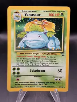 Pokemon Card Venusaur Base Set 2 18/130 Holo Rare - Image 1