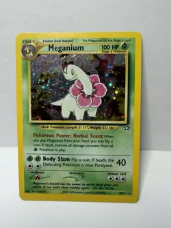 Pokemon TCG Meganium Neo Genesis Holo Rare Card 10/111 LP - Image 1