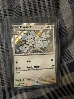 Maushold 210/091 Paldean Fates Baby Shiny Holo Rare Pokemon Card TCG - Image 1