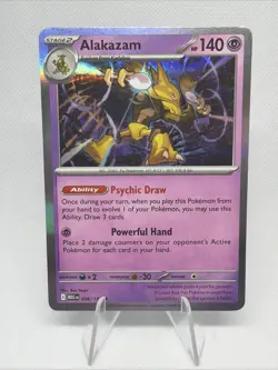 2025 Pokemon Mega Evolution - Alakazam Holo Rare Card #56 Unplayed NEW NM!! - Image 1