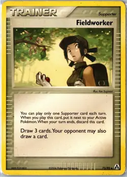 Pokemon Card - Fieldworker Legend Maker 73/92 2006 Uncommon Damaged - Image 1