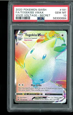 PSA 10 Togekiss VMAX - 191/185 - Vivid Voltage Graded Pokemon - Image 1