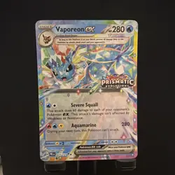 Pokemon Card Vaporeon ex Prismatic Evolutions STAMPED 023/131 Near Mint - Image 1