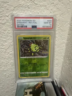 2022 POKEMON GO DITTO #006 SPINARAK-REVERSE FOIL PSA 10 POP 84 - Image 1