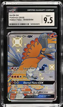 POKEMON 2019 HIDDEN FATES HO-OH GX FULL ART SV50/SV94 CGC 9.5 - Image 1