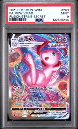 Pokemon TCG Mew Vmax 269/264 Fusion Strike Secret Rare PSA 9 - Image 1