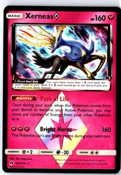 Xerneas ◇ 144/214 Prism Star Rare Lost Thunder Pokemon Lightly Played - Image 1