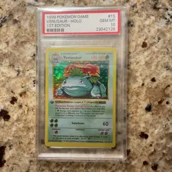 Venusaur 1999 Base Set Shadowless 1st Edition Holo #15/102 English PSA 10 - Image 1