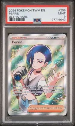 2024 POKEMON TWM EN PERRIN ULTRA RARE #209 PSA 9 - Image 1