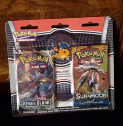 Pokemon Blister Rebel Clash + Sun & Moon Pack Charizard Collectible Pin • Sealed - Image 1