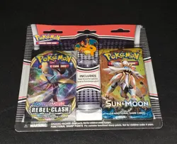 Pokemon Blister Rebel Clash + Sun & Moon Pack Charizard Collectible Pin • Sealed - Image 2