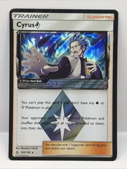 Pokemon Cyrus Prism Star 120/156 Ultra Prism Prism Rare Holo Trainer Supporter - Image 1