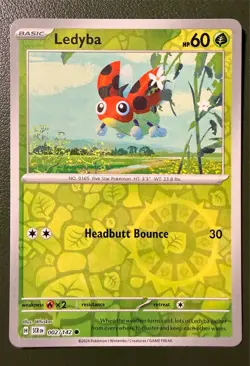 Pokemon TCG Ledyba 2/142 Stellar Crown SV7 Reverse Holo NM - Image 1