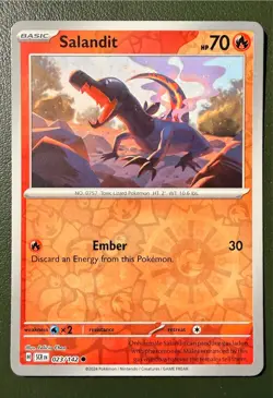 Pokemon TCG Salandit 23/142 Stellar Crown SV7 Reverse Holo NM - Image 1