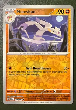 Pokemon TCG Mienshao 84/142 Stellar Crown SV7 Reverse Holo NM - Image 1