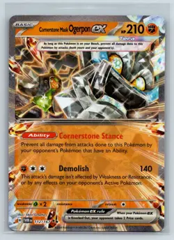 Cornerstone Mask Ogerpon ex 112/167 Twilight Masquerade Pokemon Holo NM - Image 1