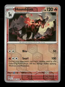 Houndoom 008/064 Shrouded Fable Reverse Holo NM/M Pokemon - Image 1