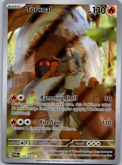 Torkoal 172/167 Illustration Rare Twilight Masquerade Pokemon Holo Near Mint - Image 1