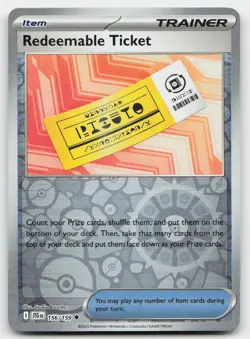 Redeemable Ticket #156/159 (Reverse Holo) NM SV09: Journey Together JTG Pokemon - Image 1