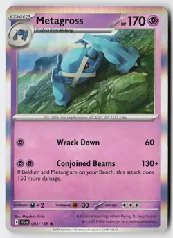 Metagross #63/159 (Holo) (NM) SV09: Journey Together JTG Pokemon - Image 1