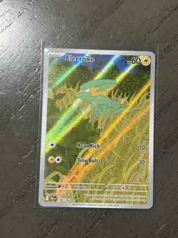 Pokemon TCG Electrike 196/182 Destined Rivals Illustration Rare Holo Full Art - Image 1