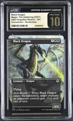 BLACK DRAGON D&D Forgotten Realms Borderless CGC Pristine 10 MTG [Nostalgium] - Image 1