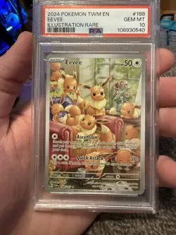The Pokemon Company Pokemon TCG Twilight Masquerade Eevee 188/167 IR Holo PSA 10 - Image 1