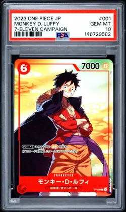 2023 ONE PIECE JAPANESE PROMOS 7-ELEVEN CAMPAIGN #001 MONKEY D. LUFFY PSA 10 - Image 1