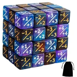 48 PCS MTG Counter Dice Plus 1 Magic Counters +1/+1 Buff Dice Set Life Tokens - Image 1