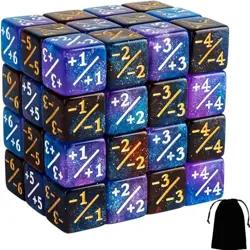 48 PCS MTG Counter Dice Plus 1 Magic Counters +1/+1 Buff Dice Set Life Tokens - Image 2