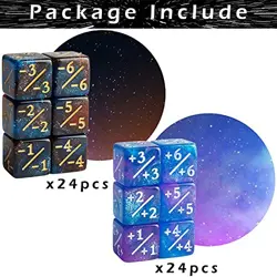48 PCS MTG Counter Dice Plus 1 Magic Counters +1/+1 Buff Dice Set Life Tokens - Image 3