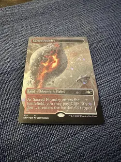Sacred Foundry 536 (Borderless) (Galaxy Foil) Unfinity MTG - Image 1
