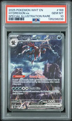 2025 POKEMON WHT EN-WHITE FLARE SPECIAL ILLUSTRATION RARE HYDREIGON EX PSA 10 - Image 1