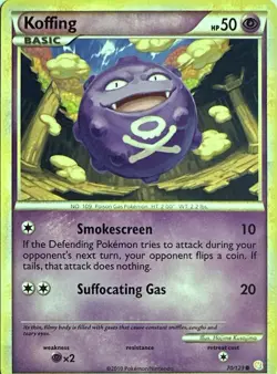 Koffing 70/123 Common HeartGold & SoulSilver Pokemon Lightly Played - Image 1