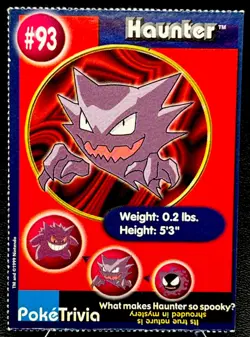 Haunter No. 93 LP 1998 Gengar Gastly Cameo Burger King Pokemon First Movie Promo - Image 1