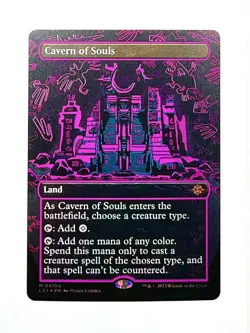 Cavern of Souls (0410d) Borderless Foil -Pink - The Lost Caverns of Ixalan MTG - Image 1