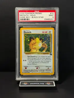 2000 Pokemon Promo Black Star Meowth-Holo #10 PSA 9 - Image 1