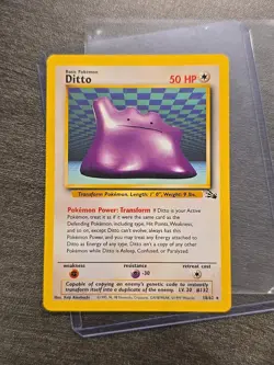 Ditto 18/62 Non Holo Rare Fossil WOTC Vintage Pokemon Card TCG MP - Image 1