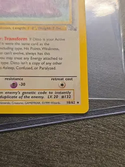 Ditto 18/62 Non Holo Rare Fossil WOTC Vintage Pokemon Card TCG MP - Image 5