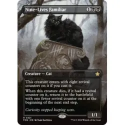 NINE-LIVES FAMILIAR (BORDERLESS) X4 Foundations FDN Magic MTG MINT CARD - Image 1