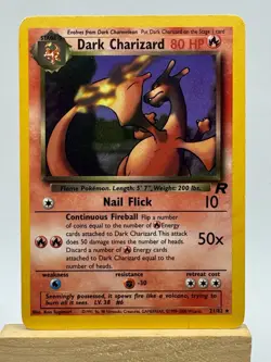 Pokemon TCG Dark Charizard 21/82 Team Rocket Non Holo Vintage Card - Image 1